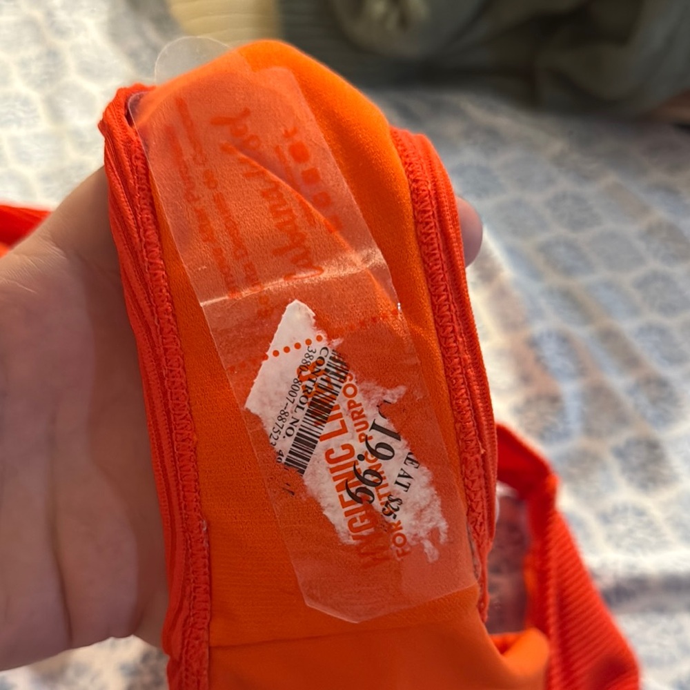 Bright Orange Ribbed Bikini Set - Picture 3 of 4